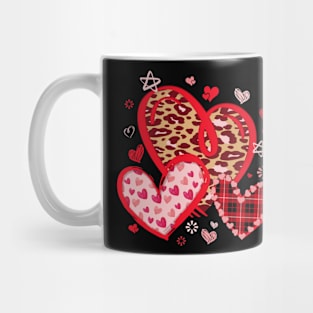 Leopard Heart - Buffalo Plaid Heart Valentine Day Mug